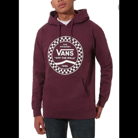 Vans Other - Vans Off The Wall Checkered Side Stripe Ruby Red Hoodie